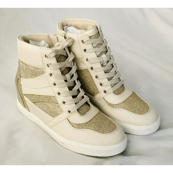 BCBGeneration Jansy Women's Wedge Sneakers Size 10, Beige/Tan NWT - Picture 1 of 10